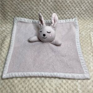 Pink Sleeping Rabbit Bunny with Bow Lovey Security Blanket Plush